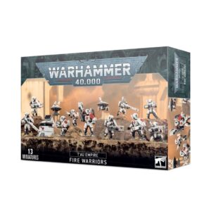 Tau Fire Warriors miniatures set for Warhammer 40K, featuring 13 detailed figures and dynamic poses.