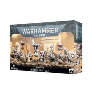 Tau Empire Pathfinder Team miniatures set featuring 13 detailed figures for Warhammer 40,000 gameplay.
