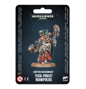 Tech-Priest Manipulus miniature packaging from Warhammer 40,000, showcasing intricate design and lore.