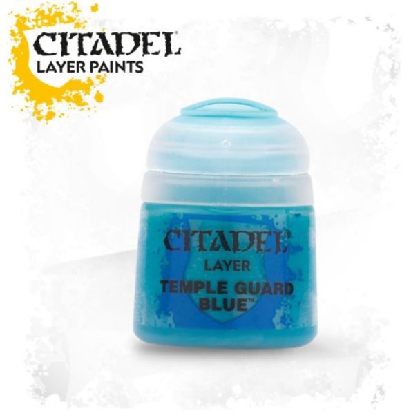 Citadel Temple Guard Blue paint pot for miniature painting, vibrant color and easy handling design.
