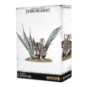 Terrorgheist miniature box from Warhammer Flesh-Eater Courts featuring intricate skeletal design and translucent wings.
