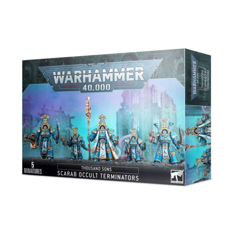 Thousand Sons Scarab Occult Terminators: five detailed miniatures for Warhammer 40,000 collectors and gamers.