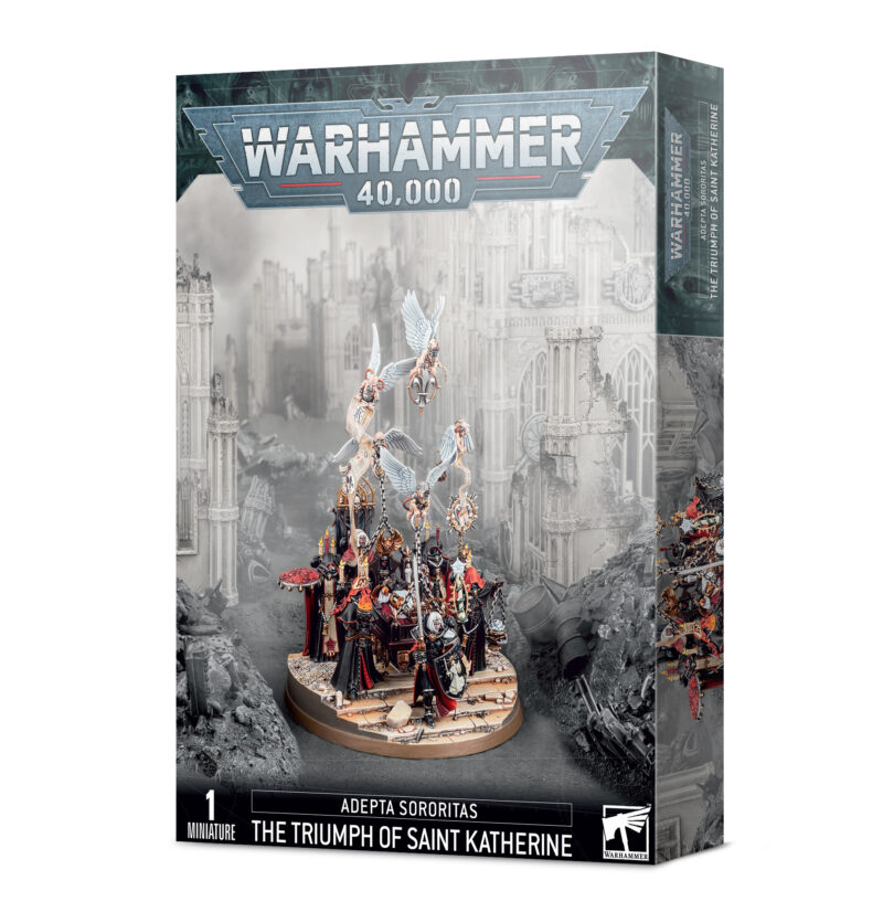 Warhammer 40,000 Triumph of Saint Katherine set features dynamic miniatures and rich lore.