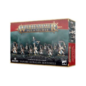 Vanari Auralan Sentinels boxed set for Warhammer Age of Sigmar with detailed miniatures.