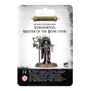 Vokmortian miniature from Warhammer Age of Sigmar’s Ossarch Bonereapers, showcasing intricate skeletal details.
