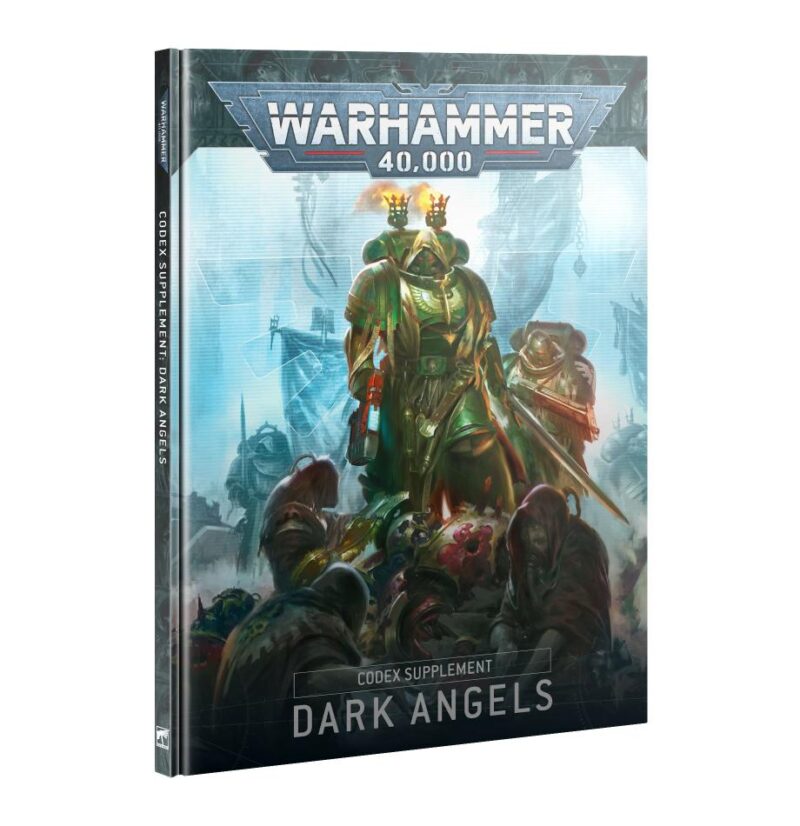 Dark Angels Codex Supplement for Warhammer 40,000: Heroic Space Marine amidst chaos and lore.