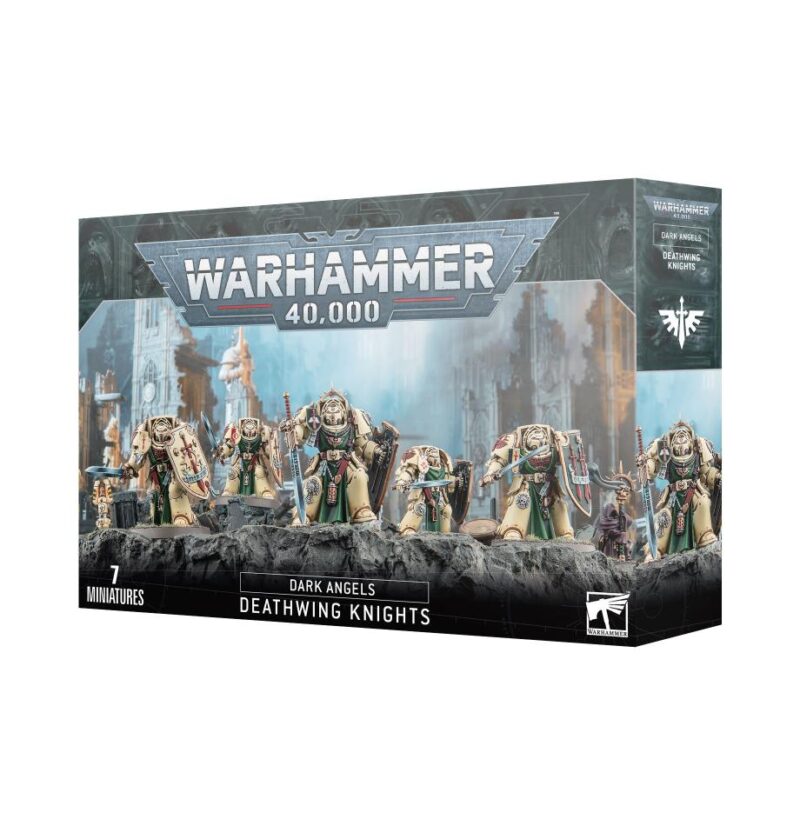 Warhammer 40,000 Dark Angels Deathwing Knights set: 7 elite miniatures for epic tabletop battles.