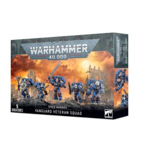 Elite Space Marine miniatures in dynamic poses, set in a dramatic Warhammer 40K battlefield.