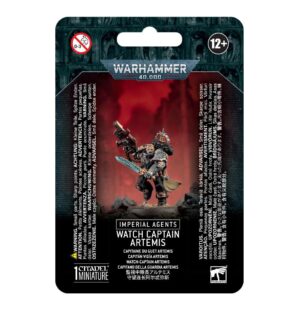 Watch Captain Artemis miniature figure from Warhammer 40,000, showcasing detailed craftsmanship and vibrant design.