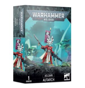 Aeldari Autarch miniature from Warhammer 40,000, featuring detailed armor and dynamic battle pose.