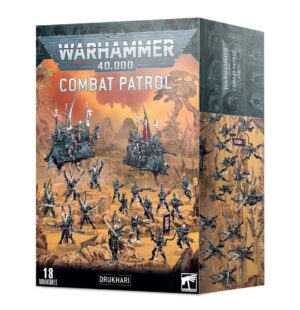 Drukhari Combat Patrol set with 18 miniatures for Warhammer 40,000 tabletop gaming experience.