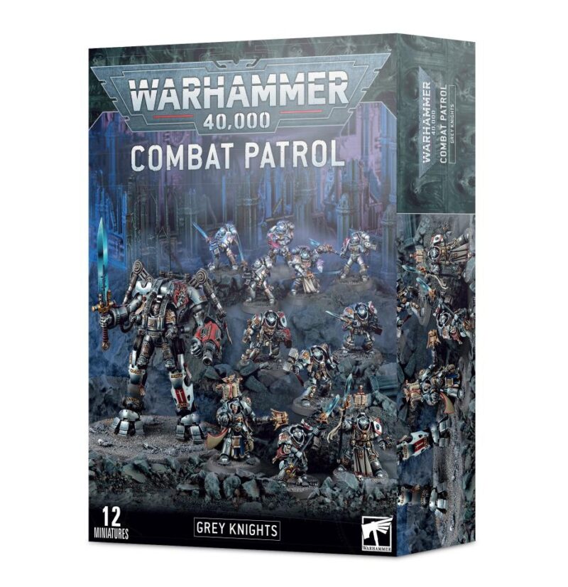 Warhammer 40K Grey Knights Combat Patrol set features 12 detailed miniatures for epic battles.
