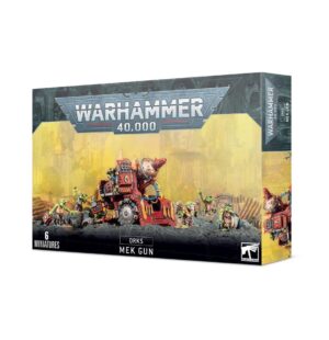 Warhammer 40,000 Orks Mek Gun set with detailed miniatures for immersive gameplay and collection.