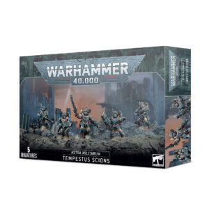 Astra Militarum Tempestus Scions: five detailed miniatures for Warhammer 40,000 tabletop gaming.
