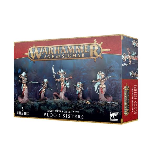Warhammer Age of Sigmar Blood Sisters set featuring five detailed Daughters of Khaine miniatures.