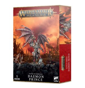 Warhammer Age of Sigmar Daemon Prince box art showcases a powerful fantasy miniature with intricate details.