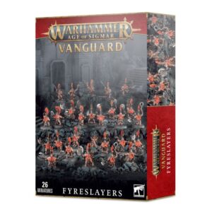Vibrant Fyreslayers Vanguard box set for Warhammer Age of Sigmar with 26 detailed miniatures.