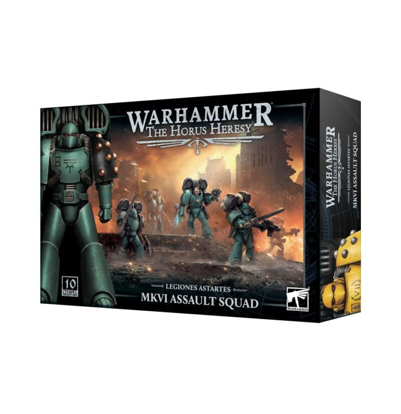 Warhammer Horus Heresy MKVI Assault Squad: Epic Space Marine model kit for collectors and gamers.