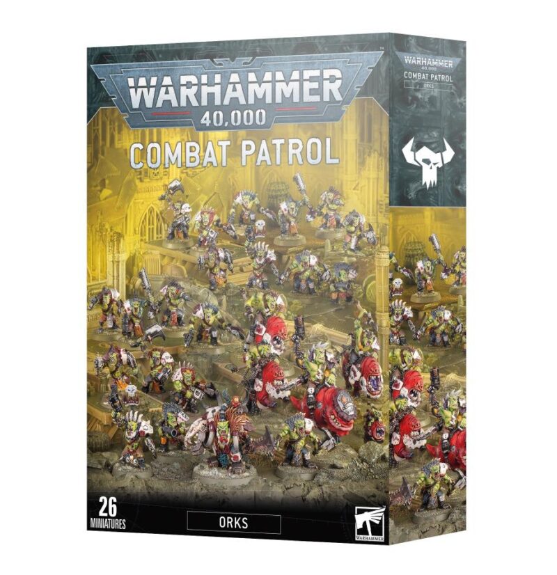 Explore the Ork Combat Patrol Set: 26 miniatures for thrilling Warhammer 40,000 battles.