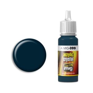 A.MIG-099 acrylic paint bottle with dark teal swatch for detailed artistic projects.