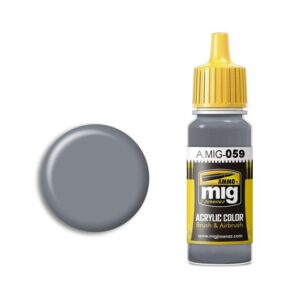 Acrylic paint A.MIG-059 in muted gray for versatile modeling and artistic applications.