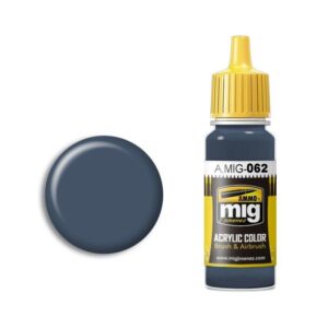 A.MIG-062 navy blue acrylic paint with color swatch for hobbyists and artists.