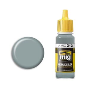 Acrylic paint A.MIG-212 in muted gray-blue, ideal for model building and artistic projects.
