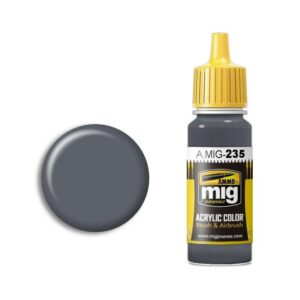 A.MIG-235 acrylic paint in soft grey, versatile for brush and airbrush applications.