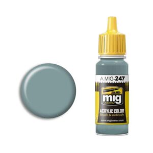 Acrylic paint A.MIG-247 in soft greenish-gray, perfect for modeling and diorama projects.