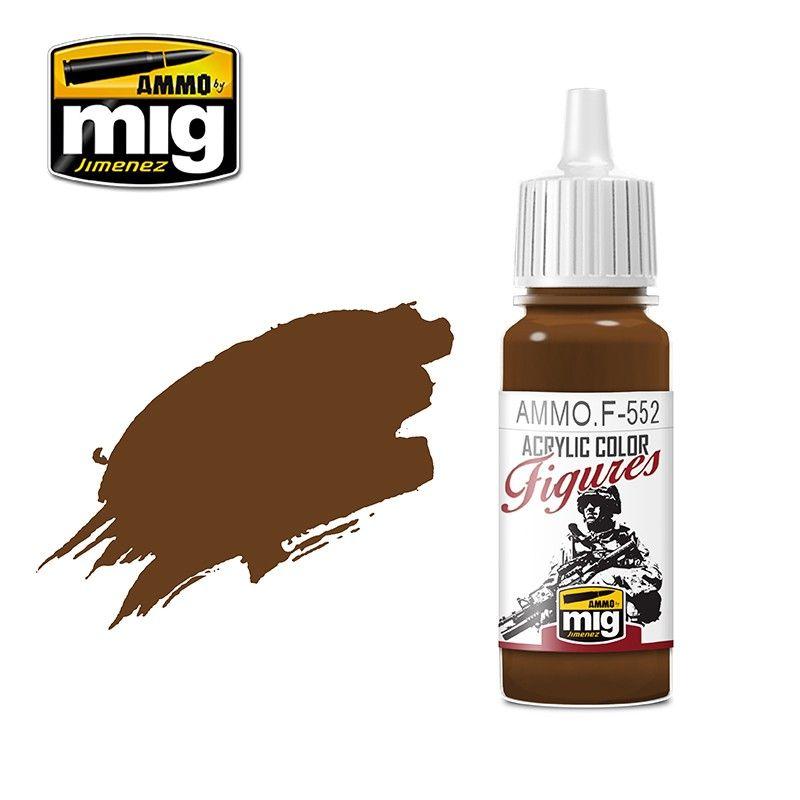Brown acrylic paint F-552 by Ammo for precise figure painting and modeling projects.