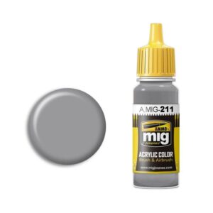 A.MIG Acrylic Gray Paint 211 in smooth texture for versatile modeling applications.