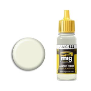 A.MIG-122 Light Cream Acrylic Paint for Airbrush and Brush with Color Swatch.