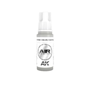 Sleek white airbrush paint by AK Interactive, 97192 MIG-25 for precise color matching.