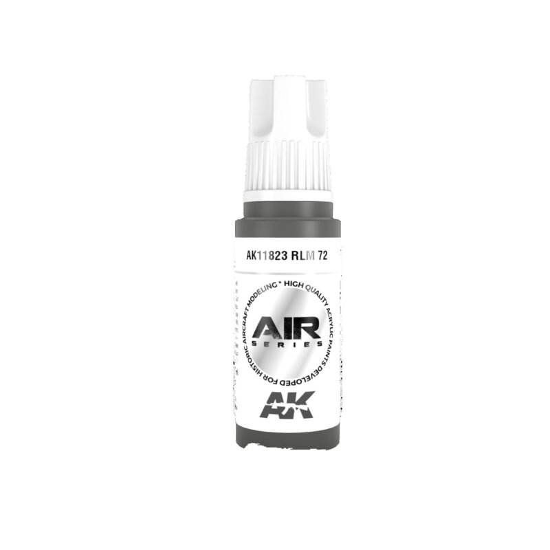 Sleek AK Interactive airbrush paint bottle with minimalist design and historical color code.