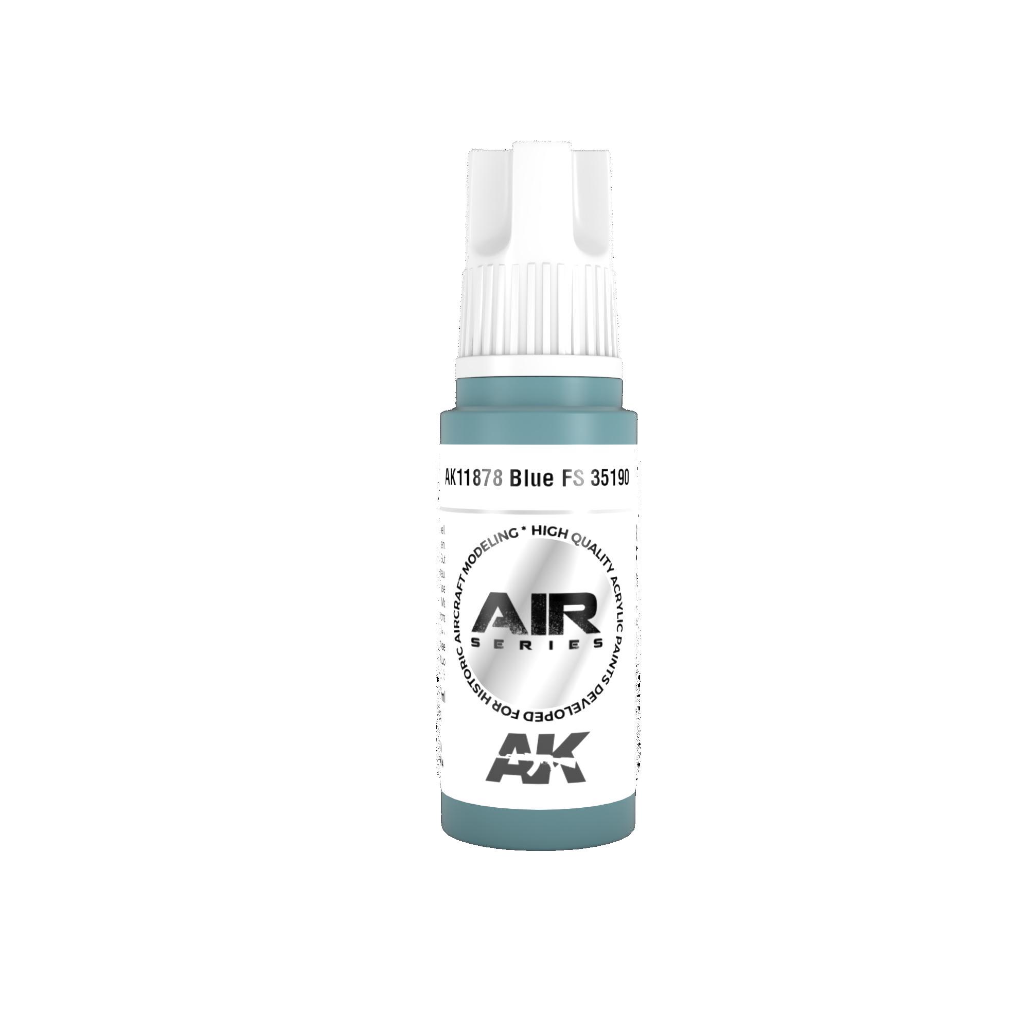 Airbrush Paint Blue F5 by AK Interactive in modern white bottle with pastel blue base.