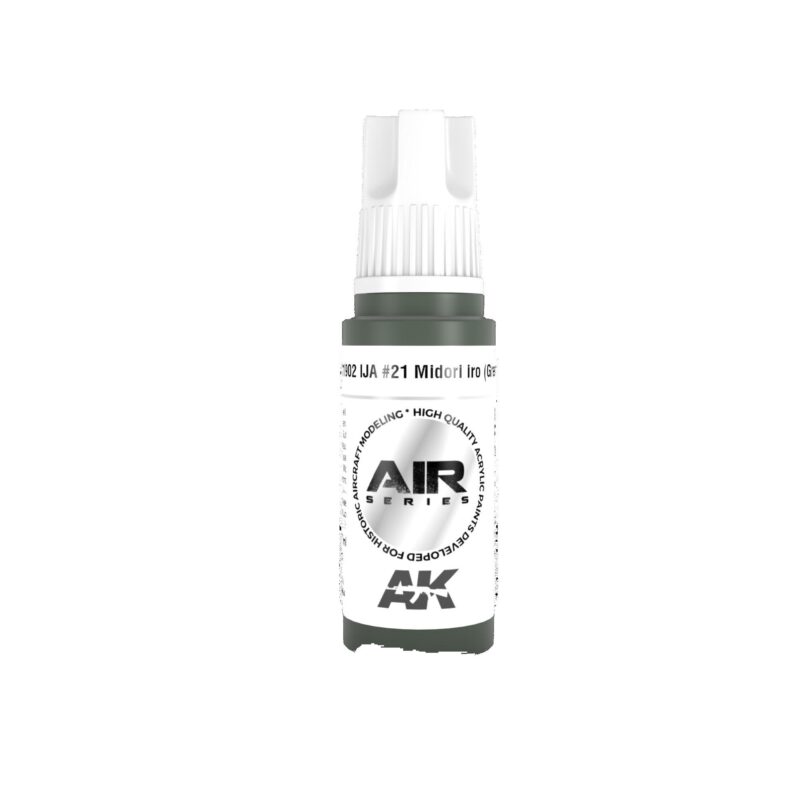 Premium medium olive green airbrush paint by AK for precision and quality application.