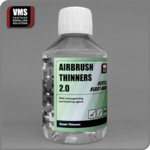 VMS Airbrush Thinners 2.0 for Acrylic Paints, ensuring smooth application for modeling projects.