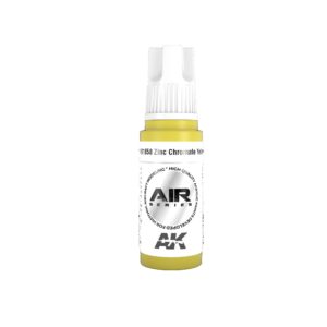 Vibrant yellow airbrush paint from AK Interactive for precise model detailing and military applications.