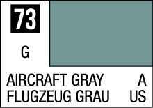 Muted Aircraft Gray color swatch 73 G, ideal for aviation, displayed with English and German labels.