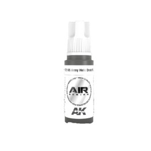 AK airbrush paint for US Army helicopter models in a sleek, modern spray bottle.
