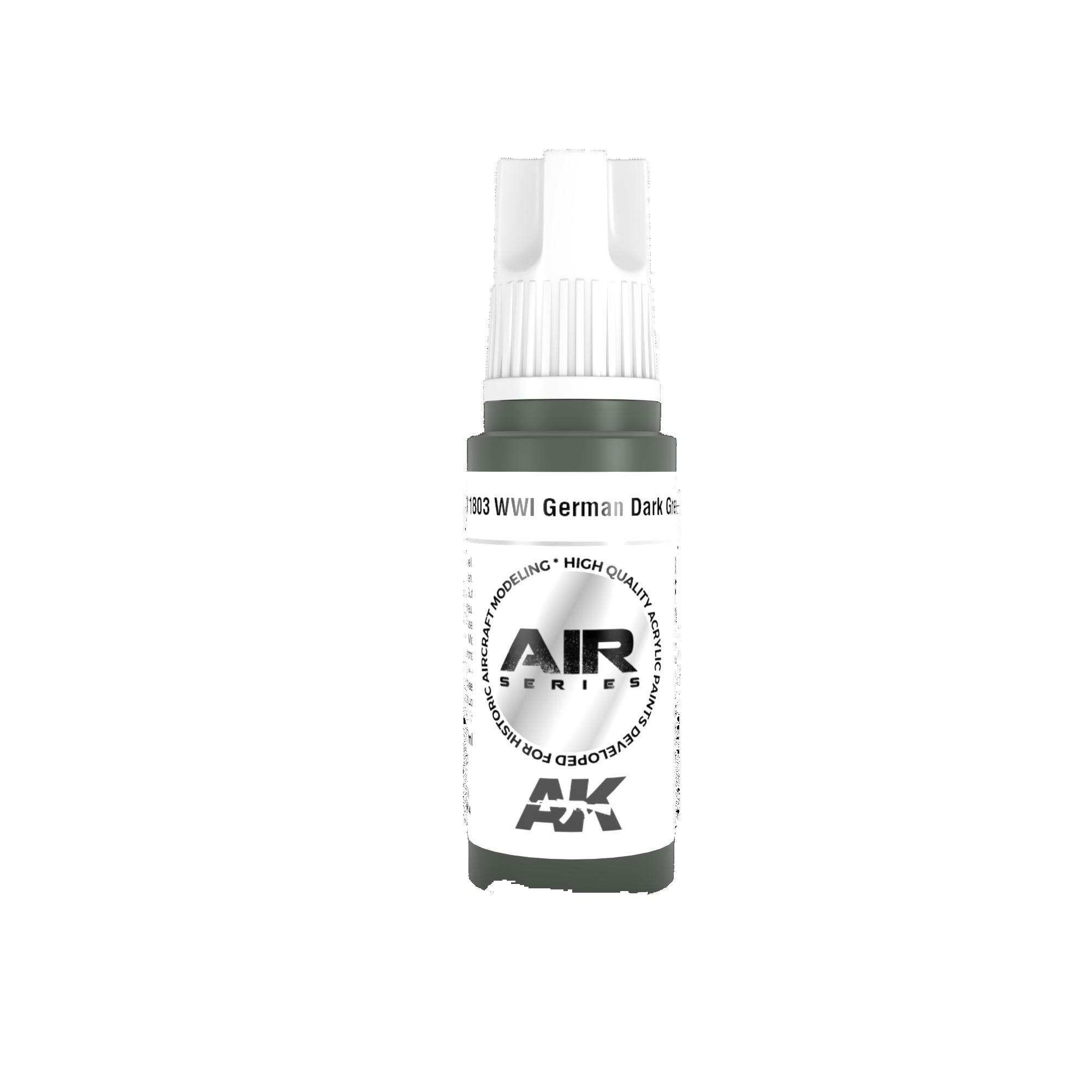 AK Interactive RLM 71 WWII German Dark Green model paint in a sleek design with ergonomic bottle.