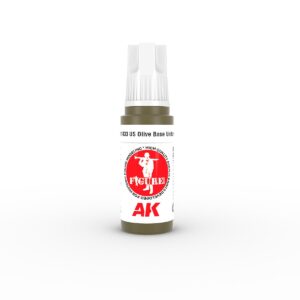 AK Interactive Olive Base Unit paint for detailed modeling and military-themed projects.