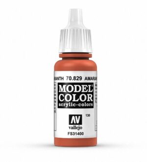Vallejo Amaranth Model Color 70.829 acrylic paint in reddish-brown, perfect for model enthusiasts.