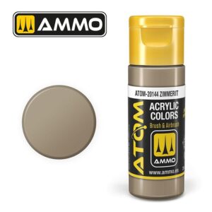 Ammo ATOM-2014 Zimmerit acrylic paint, soft beige, perfect for model painting and airbrushing.