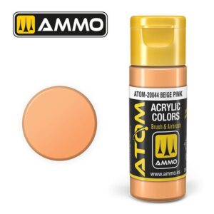AMMO Acrylic Paint in Beige Pink, perfect for brush and airbrush applications.