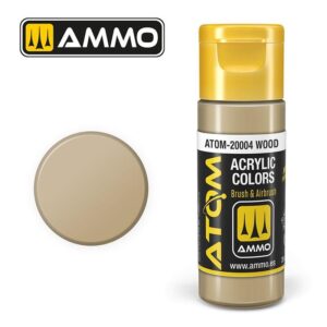 AMMO acrylic paint in wood color for art and modeling projects, featuring a rich beige tone.