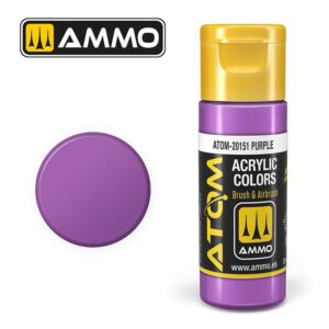 Bright purple acrylic paint from Ammos Atom collection, perfect for artists and versatile techniques.