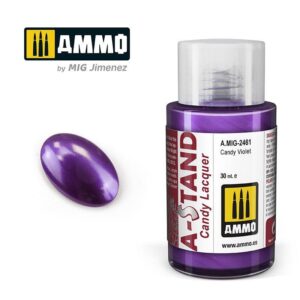 Vibrant Candy Violet paint from Ammo by MIG Jimenez for model enthusiasts and artists.