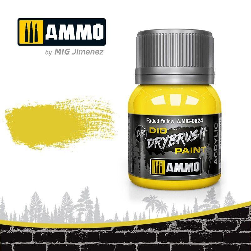 AMMO by MIG Faded Yellow Dry Brush Paint for model detailing and subtle highlights.