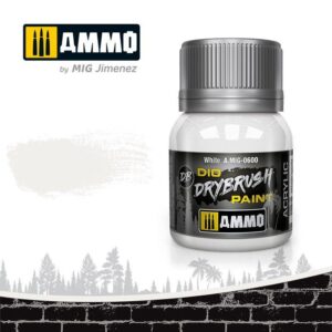 Ammo by MIG Jimenez White Dry Brush Paint for enhancing model details, A.MIG-0500.